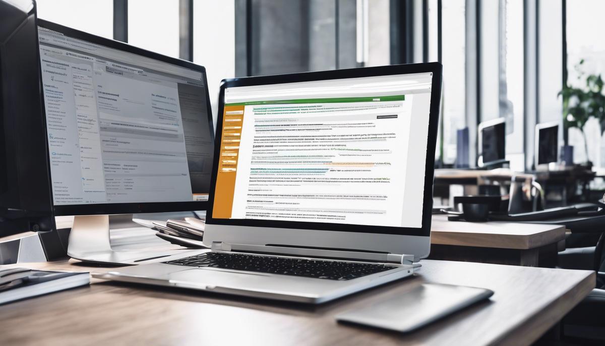 Image depicting a person navigating an employment website using a computer