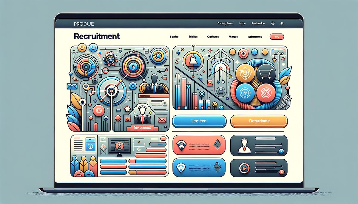 A realistic image of a modern and visually appealing recruitment website design